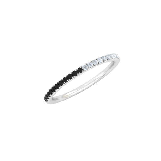 Half Black Stackable Ring
