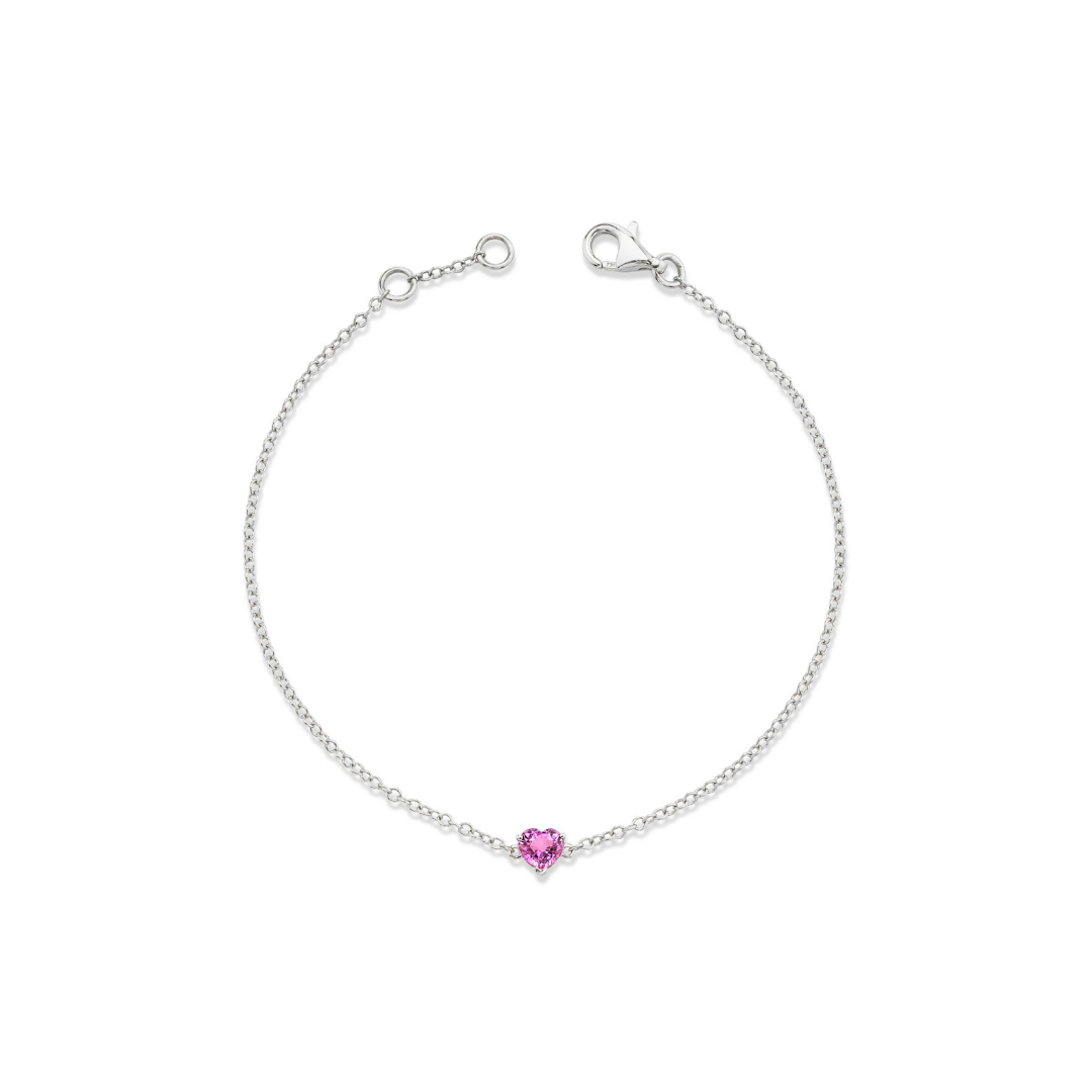 Pink Sapphire Heart Bracelet