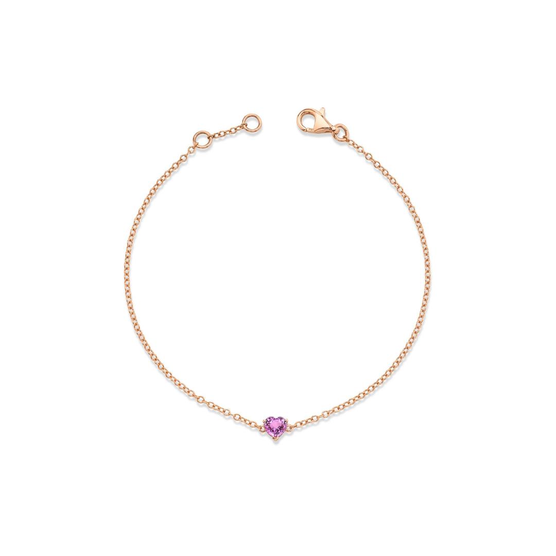 Pink Sapphire Heart Bracelet