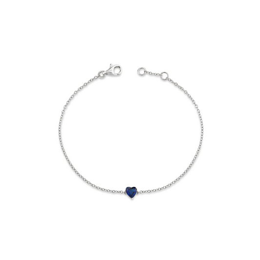 Blue Sapphire Heart Bracelet