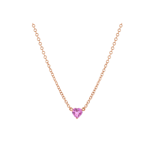 Pink Sapphire Heart Necklace