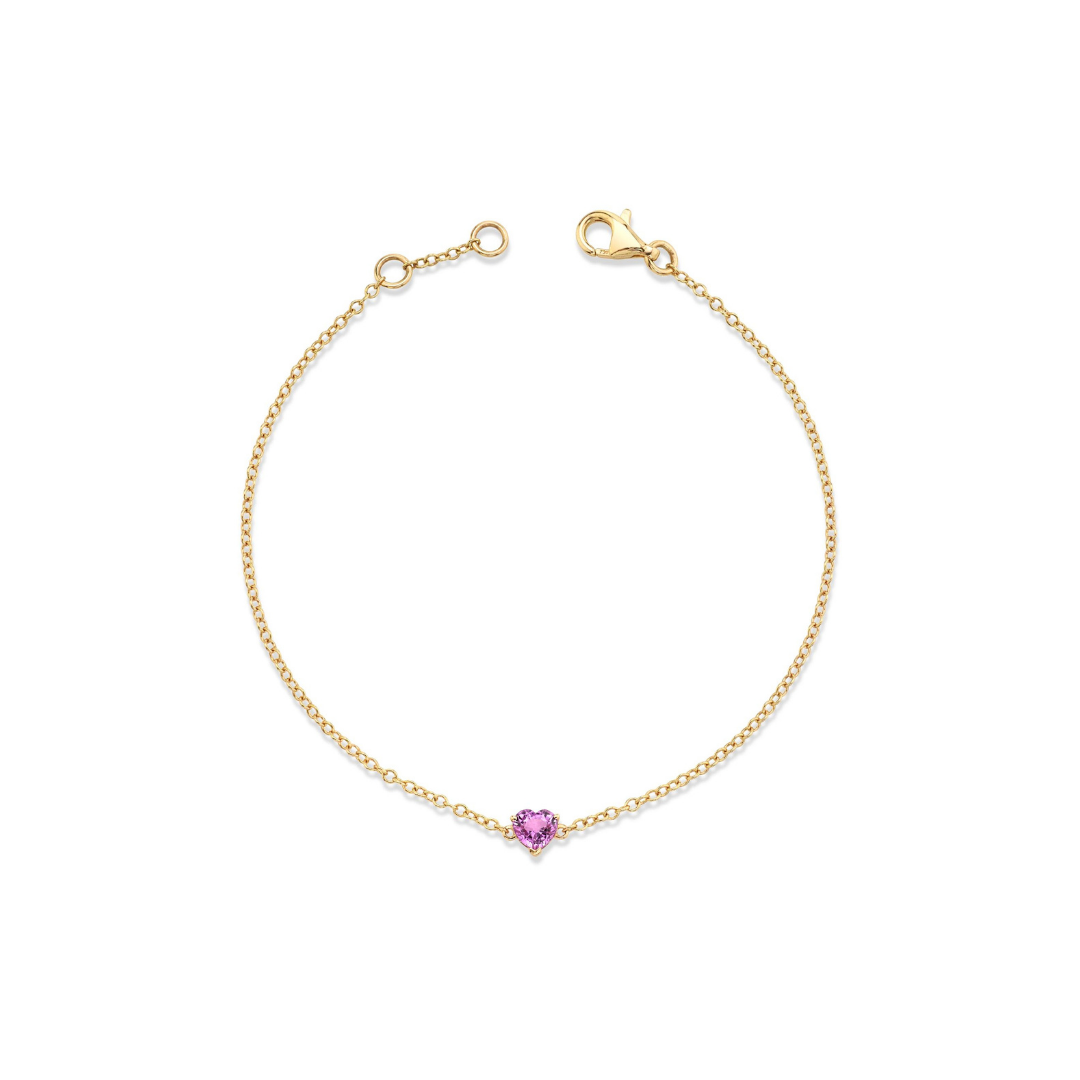 Pink Sapphire Heart Bracelet