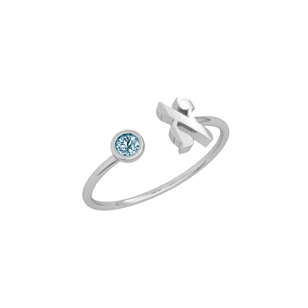 Gem Initial Ring - Hebrew