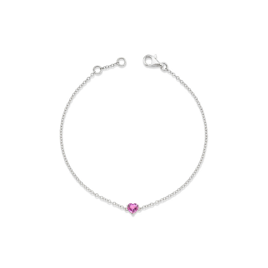 Pink Sapphire Heart Bracelet