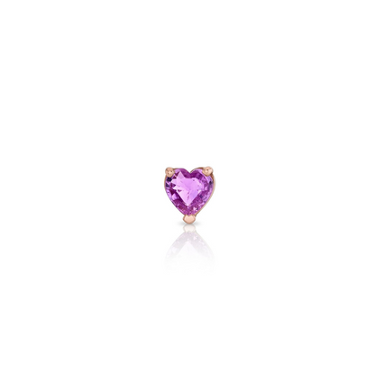 Diamond Heart Pink Sapphire Studs