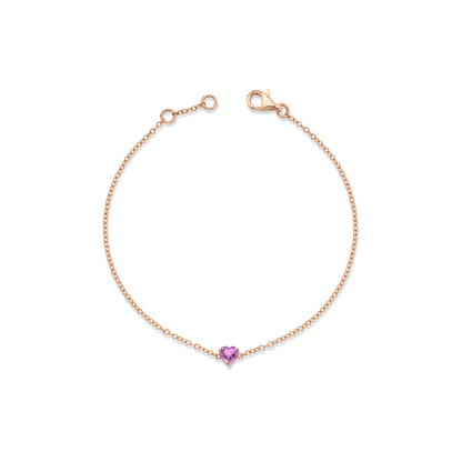 Pink Sapphire Heart Bracelet