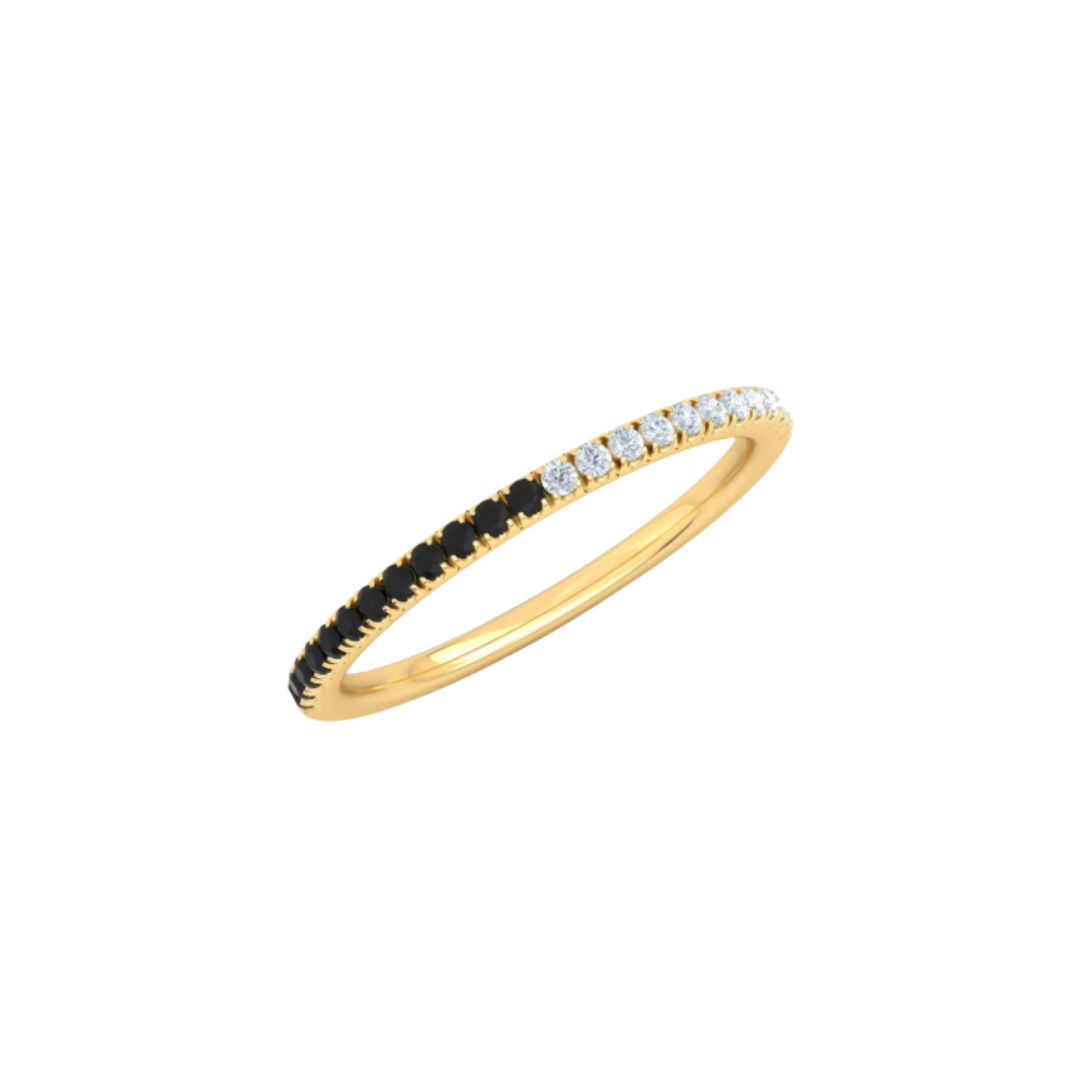 Half Black Stackable Ring
