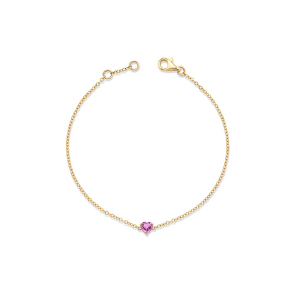 Pink Sapphire Heart Bracelet