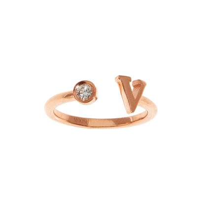 Diamond Initial ring - English