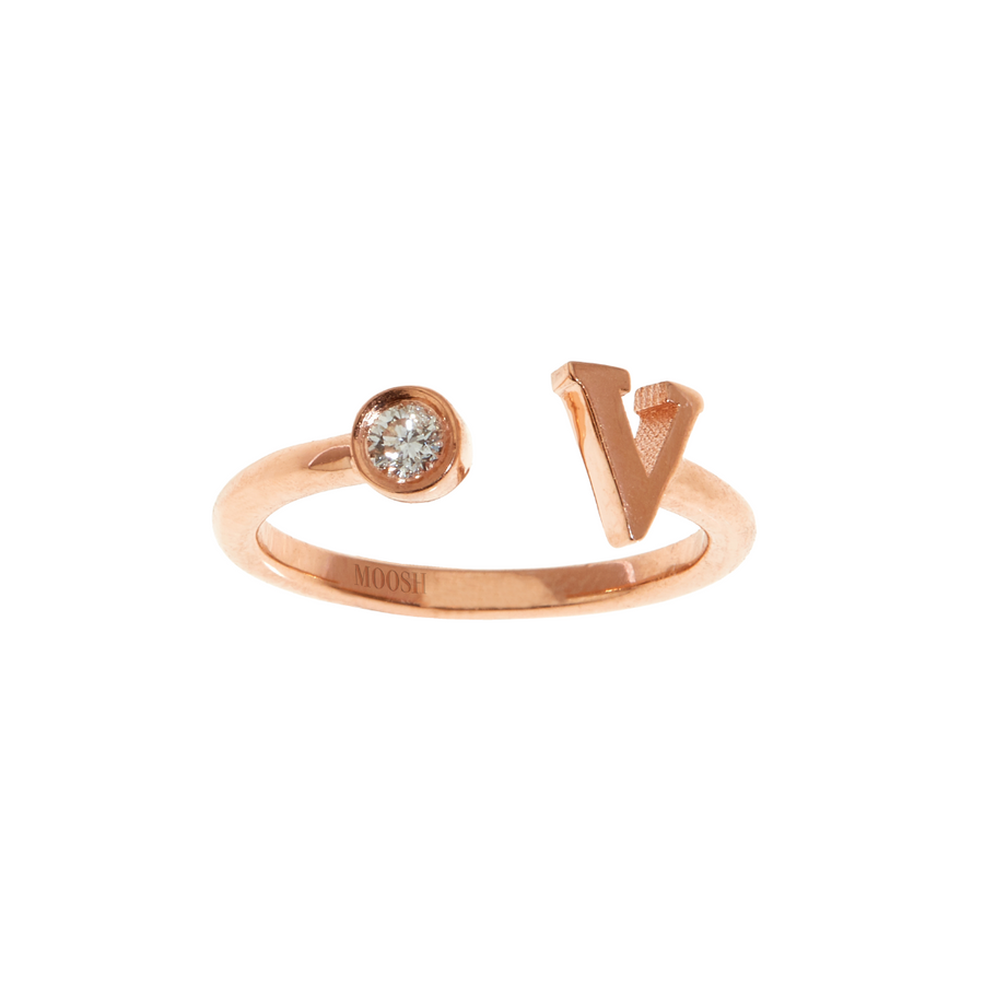 Diamond Initial ring - English