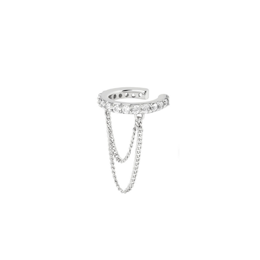 Diamond Ear Cuff with Chain