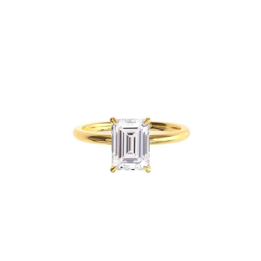 Diamond Emerald Solitaire Ring